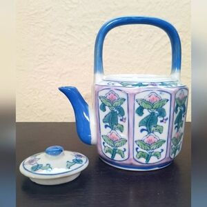 BEN RICKERT PORCELAIN Floral Chinese TEAPOT With LID Vintage Asian Art